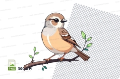 Clipart png of bird on a branch Product Image 1