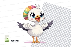Cartoon chick holding easter egg clipart png Product Image 1