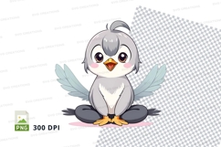 Cartoon bird sitting clipart png Product Image 1