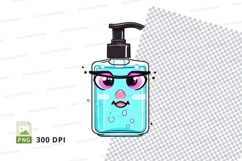 Cartoon hand sanitizer bottle mockup with sunglasses Product Image 1