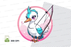 Cartoon bird character holding bow and arrow Product Image 1