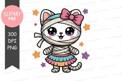 Cute cat mummy clipart png Product Image 1