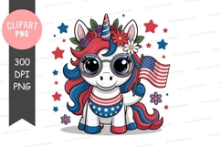 Patriotic unicorn clipart png Product Image 1