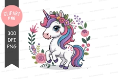 Colorful unicorn clipart png Product Image 1