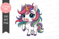 Playful unicorn clipart png Product Image 1