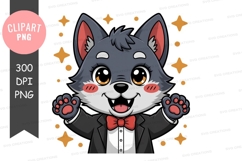 Celebrating wolf in a tuxedo Product Image 1