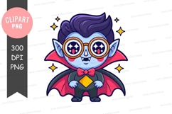 Cute cartoon vampire clipart png Product Image 1