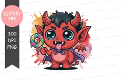 Cute little devil with lollipop Product Image 1