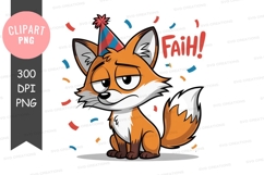 Sad fox in party hat Product Image 1