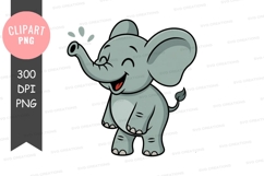 Happy baby elephant clipart png Product Image 1