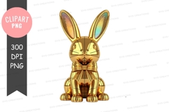 Golden bunny clipart png Product Image 1