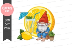 Relaxing gnome with lemonade Product Image 1
