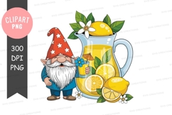 Gnome with lemonade clipart png Product Image 1