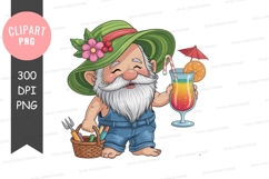 Gnome enjoying a summer drink Product Image 1