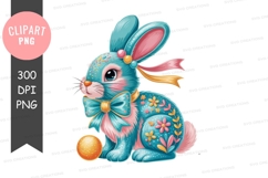 Decorative easter bunny clipart png Product Image 1