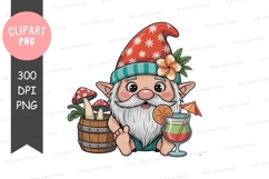 Cheerful gnome with cocktail Product Image 1