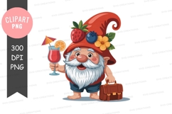 Cheerful gnome with cocktail Product Image 1