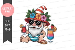 Tropical santa claus clipart png Product Image 1