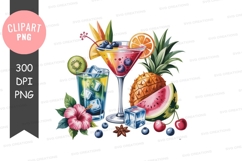 Tropical cocktails clipart png Product Image 1