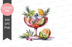 Vibrant cocktail with fruits clipart png Product Image 1