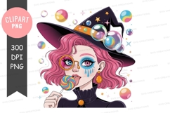 Whimsical witch clipart png Product Image 1