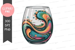 Colorful swirl in a glass clipart png Product Image 1