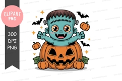 Cute frankenstein in pumpkin Product Image 1