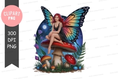 Mystical fairy on a mushroom Product Image 1