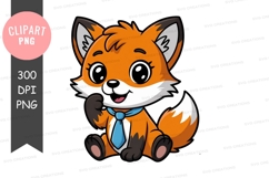 Cute cartoon fox clipart png Product Image 1