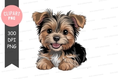 Happy yorkshire terrier puppy clipart png Product Image 1