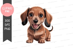 Happy dachshund puppy clipart png Product Image 1