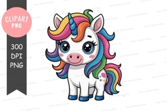 Colorful unicorn clipart png Product Image 1