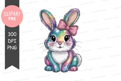 Colorful bunny clipart png Product Image 1