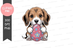 Cute puppy holding easter egg Product Image 1