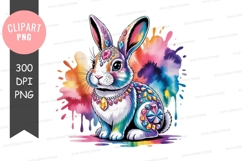 Colorful rabbit clipart png Product Image 1