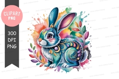 Colorful rabbit clipart png Product Image 1