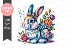 Decorative rabbit with crown and flowers Product Image 1