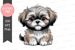 Cute shih tzu puppy clipart png Product Image 1