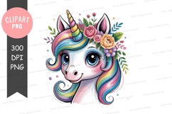 Whimsical unicorn clipart png Product Image 1