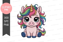 Cute unicorn clipart png Product Image 1