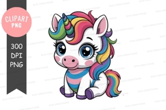 Colorful unicorn clipart png Product Image 1