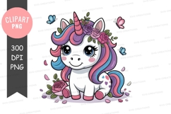 Magical unicorn with floral crown Product Image 1