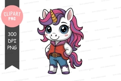 Cute cartoon unicorn clipart png Product Image 1