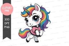 Cute cartoon unicorn clipart png Product Image 1