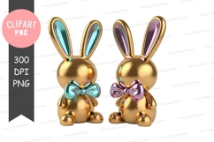 Golden bunny clipart png Product Image 1