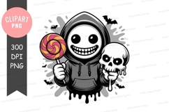 Grim reaper with lollipop and skull clipart png Product Image 1
