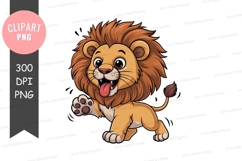 Happy cartoon lion clipart png Product Image 1