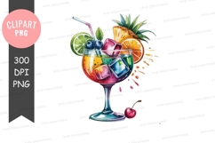 Colorful cocktail clipart png Product Image 1