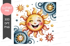 Sun and moon clipart png Product Image 1