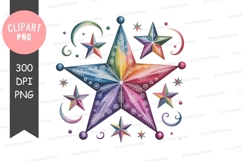 Colorful star clipart png Product Image 1